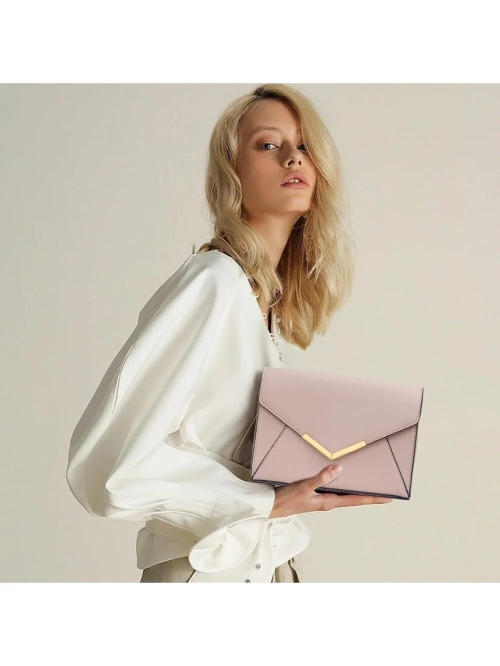 👜 Women's Pink Faux Leather Evening Handbag Party Wedding Prom Clutch Purses